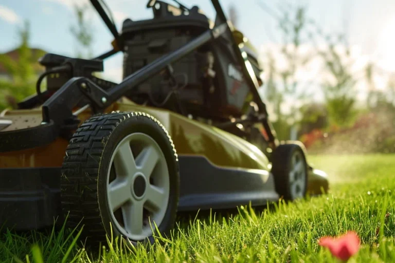 green electric lawn mower